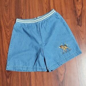 Disney Catalog Vintage Bambi Embroidered Denim Short